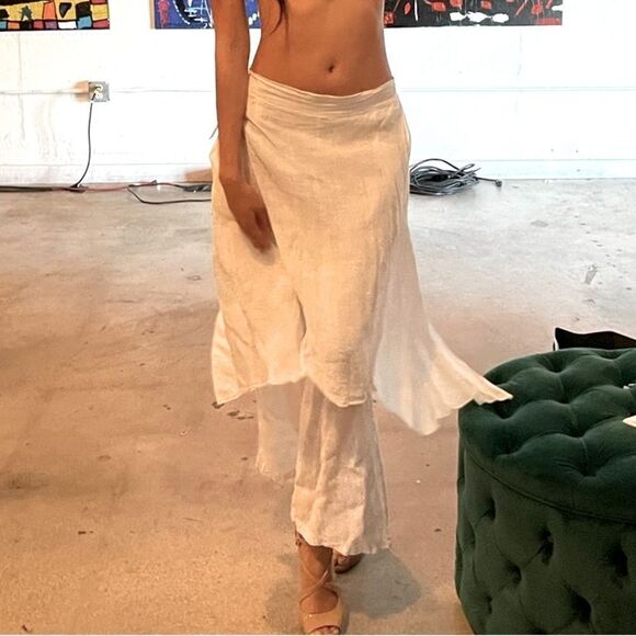 Italian Linen Pant Skirt - Picture 3 of 15
